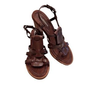 Enzo Angiolini Women’s Brown Leather Sandals Sz 8.5 Worn Once